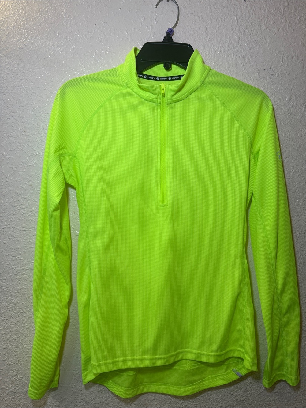 Canari Neon green High-Visibility Half-Zip Cycling Jersey